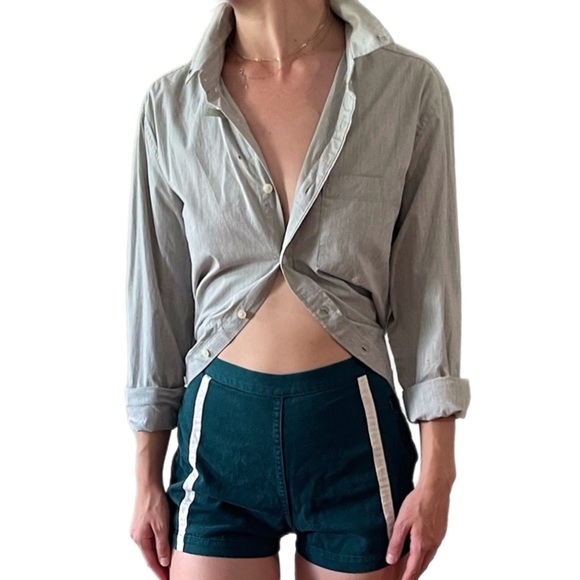 NWOT Goodfellow & Co Light Grey Long Sleeve Collared Pocket Button Down Shirt M - Picture 1 of 16